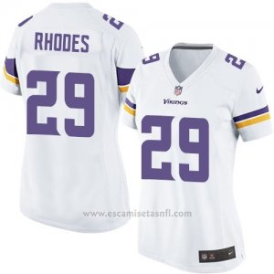 Camiseta Minnesota Vikings Rhodes Blanco Nike Game NFL Mujer