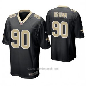 Camiseta NFL Game Hombre New Orleans Saints Malcom Brown Negro
