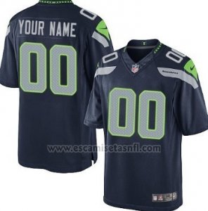 Camisetas NFL Limited Hombre Seattle Seahawks Personalizada Azul