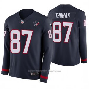 Camiseta NFL Hombre Houston Texans Demaryius Thomas Azul Therma Manga Larga