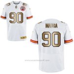 Camiseta Kansas City Chiefs Mauga Blanco Nike Gold Elite NFL Hombre