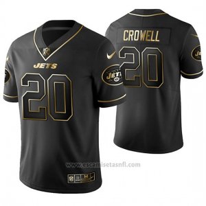 Camiseta NFL Limited Hombre New York Jets Isaiah Crowell Golden Edition Negro