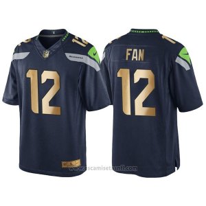 Camiseta Seattle Seahawks Fan Profundo Azul Nike Gold Game NFL Hombre