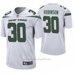 Camiseta NFL Game Hombre New York Jets Rashard Robinson Blanco 60th Aniversario