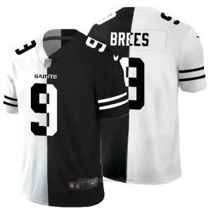Camiseta NFL Limited New Orleans Saints Brees White Black Split