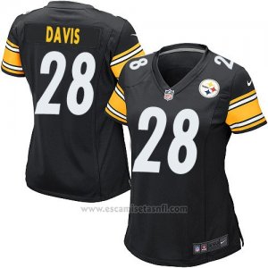 Camiseta Pittsburgh Steelers Davis Negro Nike Game NFL Mujer