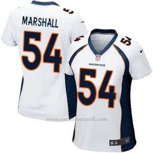 Camiseta Denver Broncos Marshall Blanco Nike Game NFL Mujer
