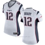 Camiseta NFL Limited Mujer New England Patriots 12 Brady Blanco