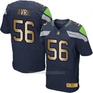 Camiseta Seattle Seahawks Avril Profundo Azul Nike Gold Elite NFL Hombre