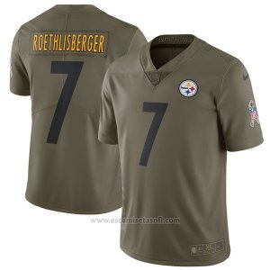 Camiseta NFL Limited Nino Pittsburgh Steelers Pittsburgh Steelers 7 Roethlisberger 2017 Salute To Service Verde