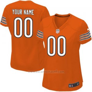 Camisetas NFL Limited Mujer Chicago Bears Personalizada Naranja