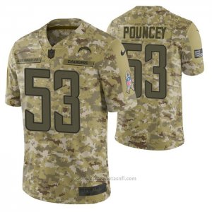 Camiseta NFL Limited Los Angeles Chargers 53 Mike Pouncey 2018 Salute To Service Camuflaje