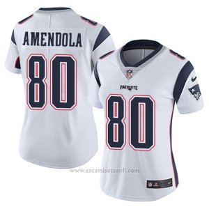 Camiseta NFL Limited Mujer New England Patriots 80 Amendola Blanco