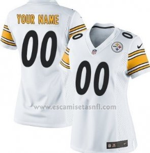 Camisetas NFL Mujer Hombre Pittsburgh Steelers Personalizada Blanco