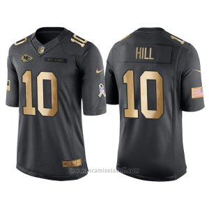 Camiseta Kansas City Chiefs Hill Negro 2016 Nike Gold Anthracite Salute To Service NFL Hombre