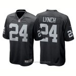 Camiseta NFL Limited Hombre Oakland Raiders 24 Marshawn Lynch Game Negro