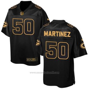 Camiseta Green Bay Packers Martinez 2016 Negro Nike Elite Pro Line Gold NFL Hombre