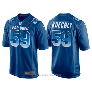 Camiseta NFL Hombre Carolina Panthers 59 Luke Kuechly Azul NFC 2018 Pro Bowl