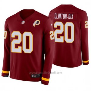 Camiseta NFL Hombre Washington Redskins Ha Ha Clinton Dix Burgundy Therma Manga Larga