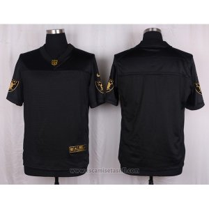 Camiseta Oakland Raiders Negro Nike Elite Pro Line Gold NFL Hombre