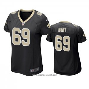 Camiseta NFL Game Mujer New Orleans Saints Margus Hunt Negro