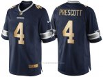 Camiseta Dallas Cowboys Prescott Profundo Azul Nike Gold Game NFL Hombre