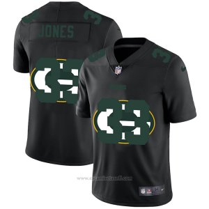 Camiseta NFL Limited Green Bay Packers Jones Logo Dual Overlap Negro