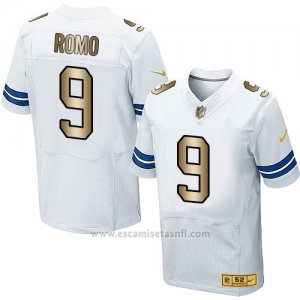 Camiseta Dallas Cowboys Romo Blanco Nike Gold Elite NFL Hombre2