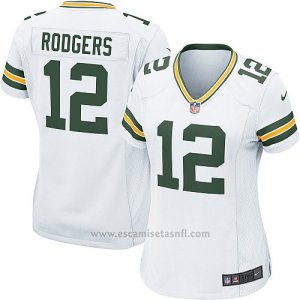 Camiseta Green Bay Packers Rodgers Blanco Nike Game NFL Mujer2