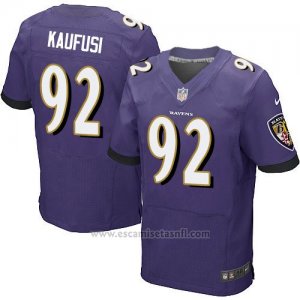 Camiseta Baltimore Ravens Kaufusi Violeta Nike Elite NFL Hombre