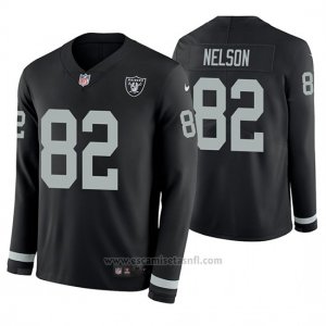 Camiseta NFL Hombre Oakland Raiders Jordy Nelson Negro Therma Manga Larga