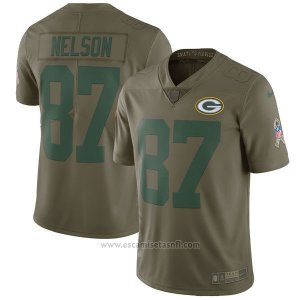 Camiseta NFL Limited Nino Green Bay Packers 87 Nelson 2017 Salute To Service Verde