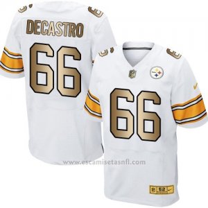 Camiseta Pittsburgh Steelers Decastro Blanco Nike Gold Elite NFL Hombre
