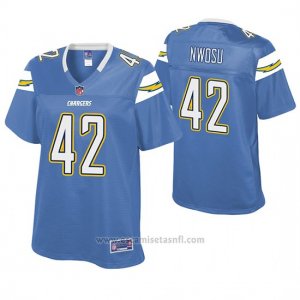 Camiseta NFL Mujer San Diego Chargers Uchenna Nwosu Powder Pro Line Azul