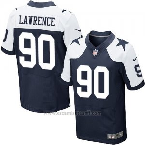 Camiseta Dallas Cowboys Lawrence Profundo Azul y Blanco Nike Elite NFL Hombre