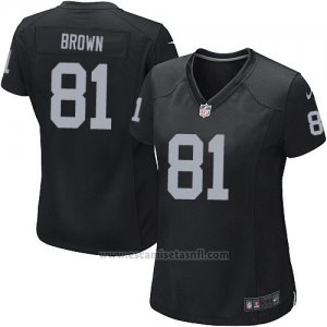Camiseta Oakland Raiders Brown Negro Nike Game NFL Mujer