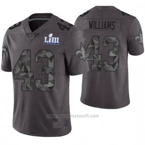 Camiseta NFL Limited Hombre New Orleans Saints Marcus Williams Gris Super Bowl LIII