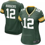 Camiseta Green Bay Packers Rodgers Verde Militar Nike Game NFL Mujer2