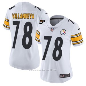 Camiseta NFL Limited Mujer Pittsburgh Steelers 78 Villanueva Blanco