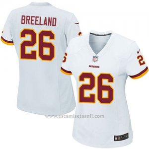 Camiseta Washington Redskins Breeland Blanco Nike Game NFL Mujer