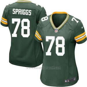 Camiseta Green Bay Packers Spriggs Verde Militar Nike Game NFL Mujer