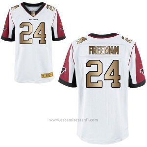 Camiseta Atlanta Falcons Freeman Blanco Nike Gold Elite NFL Hombre