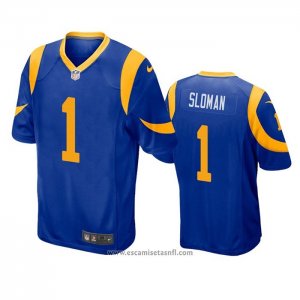 Camiseta NFL Game Los Angeles Rams 1 Sam Sloman Azul