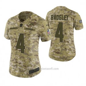 Camiseta NFL Limited Mujer San Diego Chargers Michael Badgley Camuflaje 2018 Salute To Service