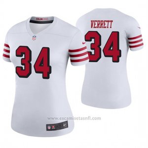 Camiseta NFL Legend Mujer San Francisco 49ers Jason Verrett Blanco Color Rush