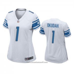 Camiseta NFL Game Mujer Detroit Lions Jeff Okudah Blanco