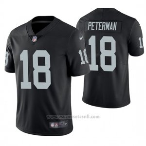 Camiseta NFL Limited Hombre Oakland Raiders Nathan Peterman Negro Vapor Untouchable