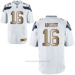 Camiseta Seattle Seahawks Lockett Blanco Nike Gold Game NFL Hombre