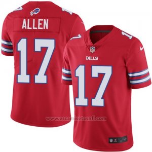Camiseta NFL Limited Hombre Buffalo Bills 17 Josh Allen Rojo Stitched Rush