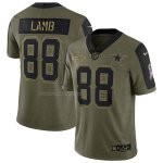 Camiseta NFL Limited Dallas Cowboys Ceedee Lamb 2021 Salute To Service Verde
